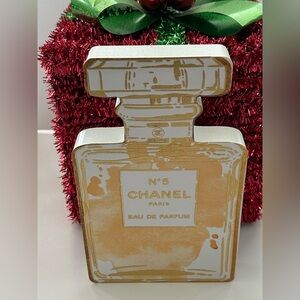 Chanel No.5 Perfume Bottle Art Gold luxury Home Decor Christmas gift NWT